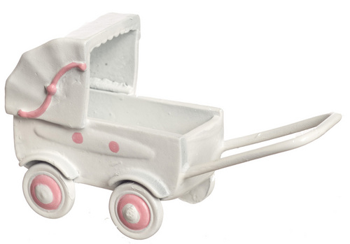 Baby Carriage - Pink & White