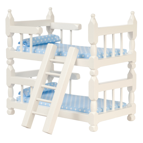 White Bunk Bed w/ Linens & Ladder