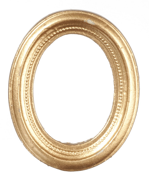 Empty Gold Oval Picture Frame