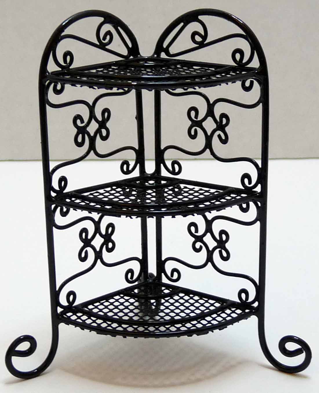 Black Wrought Iron Corner Plant Stand Mary�s Dollhouse