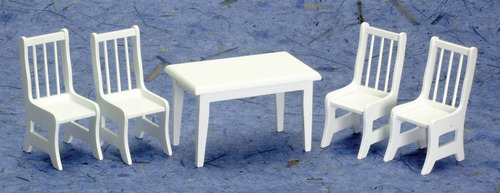 (image for) White Table & 4 Chairs