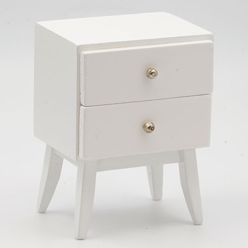 (image for) 2 Drawer Minimal Night Stand - White Painted