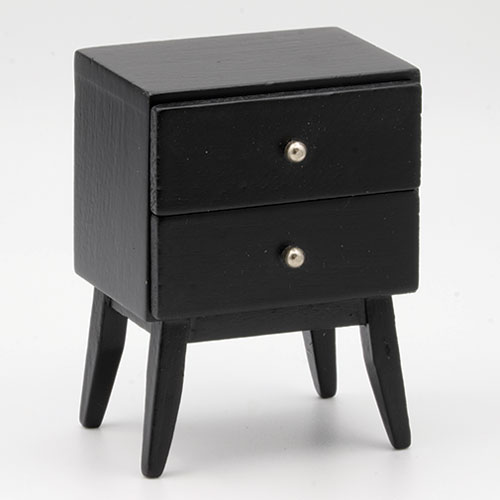 (image for) 2 Drawer Minimal Night Stand - Black Painted