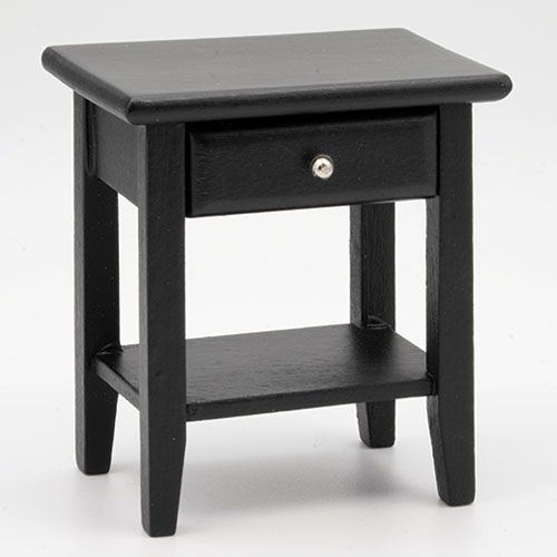 (image for) 1 Drawer Classic Night Stand - Black Painted