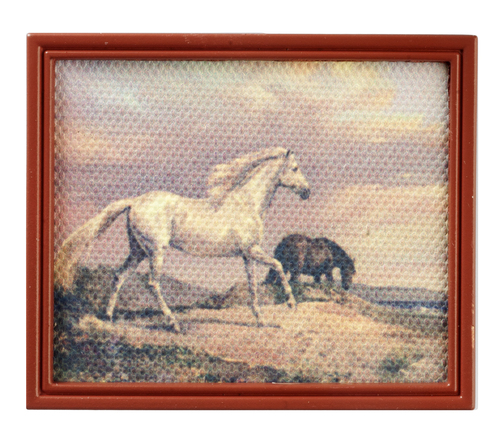 Running Horses Framed Painting Brown