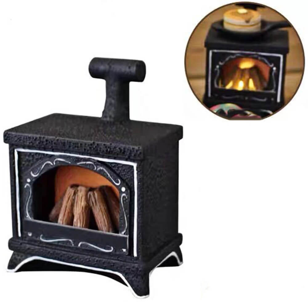 LED Wood Burning Stove | Mary's Dollhouse Miniature Accessories