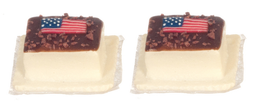 1/2in Scale American Flag Cake 2pc