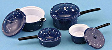 Blue Enamel Splatter Cookware Set 7pc