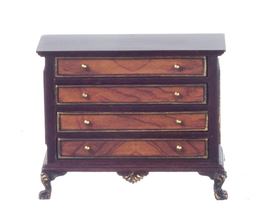 (image for) Harding Lowboy Dresser Mahogany w/ Hand Painted Detail