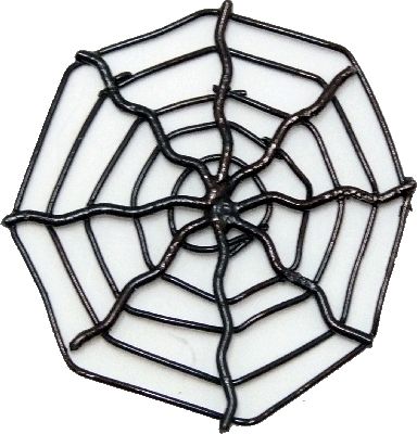 Black Wire Spider Web - Dollhouse Miniature