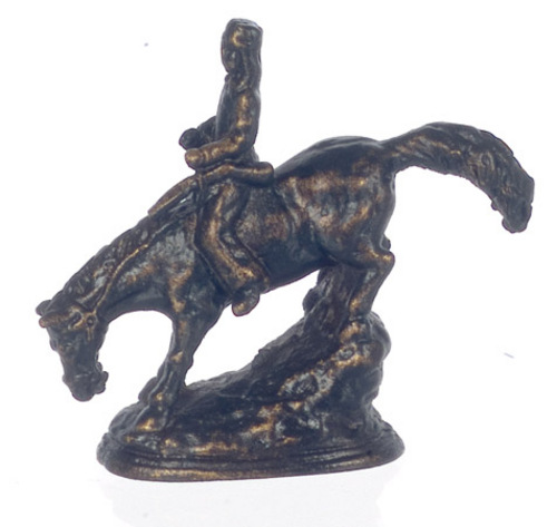 Brass Rodeo Bucking Horse Figurine