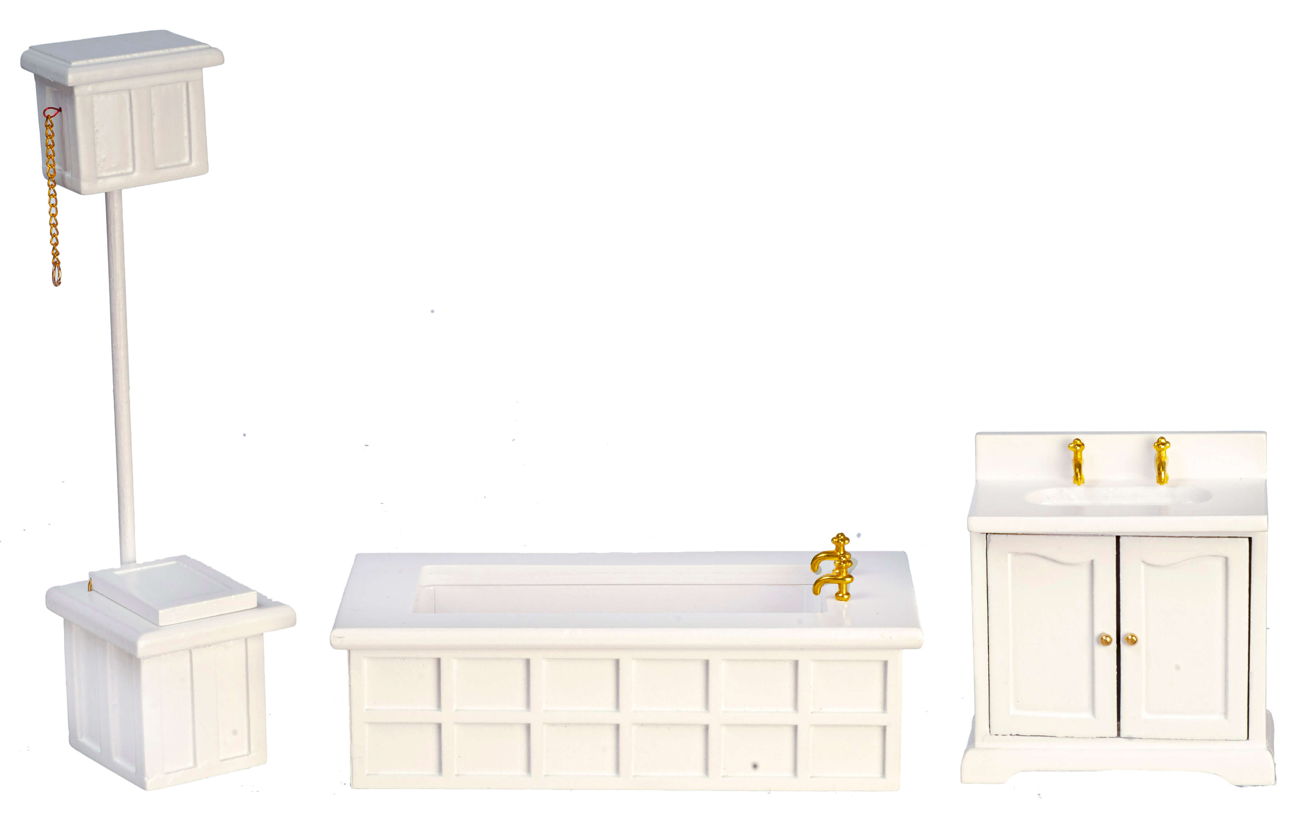 Victorian Bathroom Set - White - 3pc