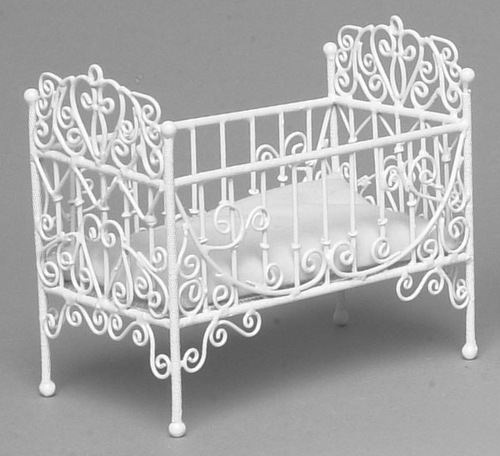 Baby Crib - White Wire