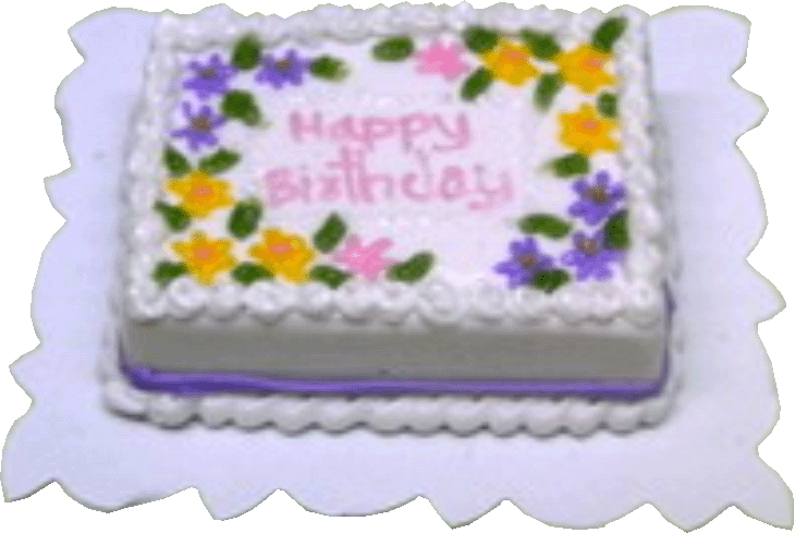 1:24 Happy Birthday Cake Half Scale Dollhouse Miniature 