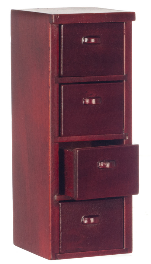 4 Drawer File Cabinet - Mahogany