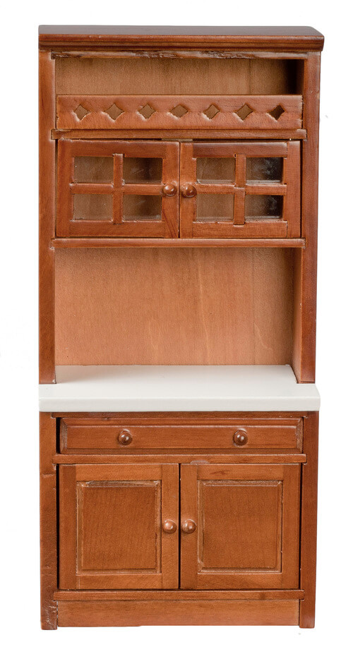 Kitchen Cabinet w/ White Countertop - Walnut