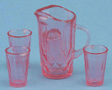 Pitcher & 4 Glasses - Pink