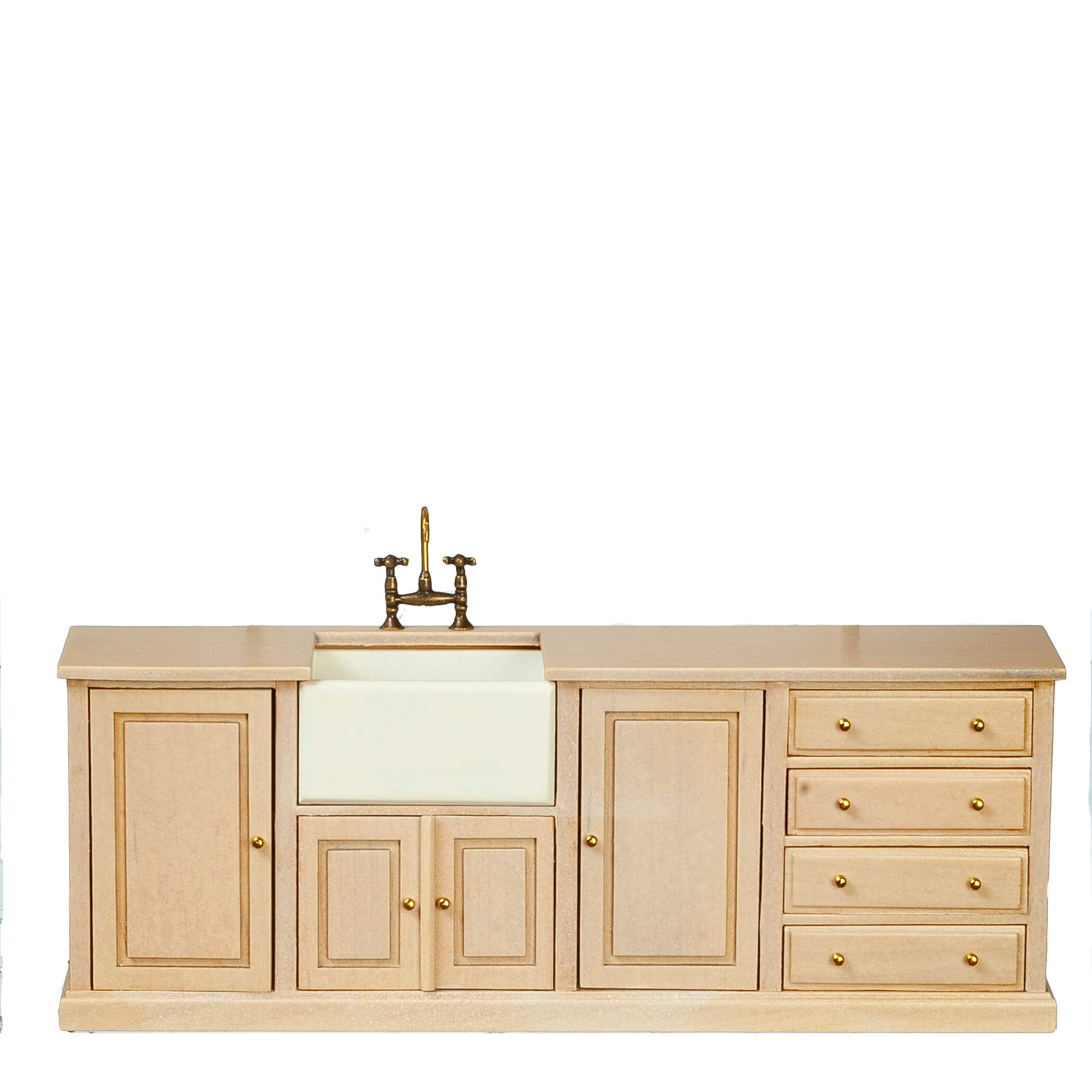Kitchen Sink w/ Cabinet - White Wash & Wood