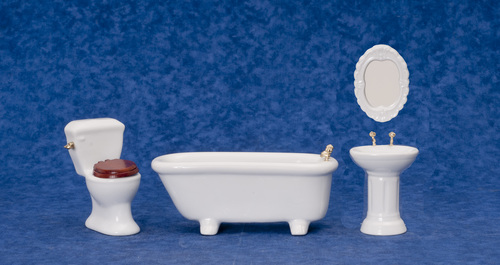 White Porcelain Bath Set - 4pc