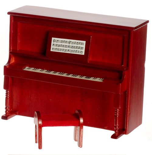 Upright Piano w/ Bench - Mahogany