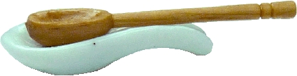 Wooden Spoon & Ceramic Spoon Holder