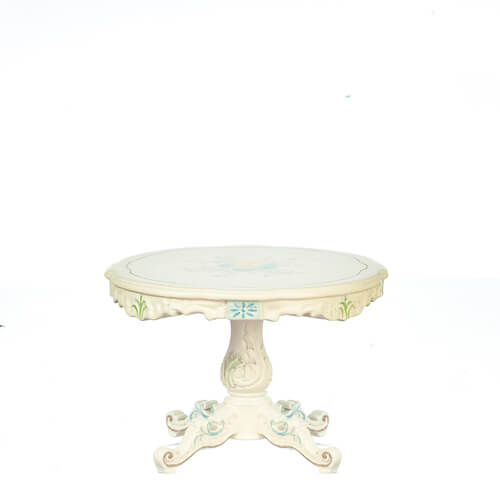 Intricate White Floral Dining Table