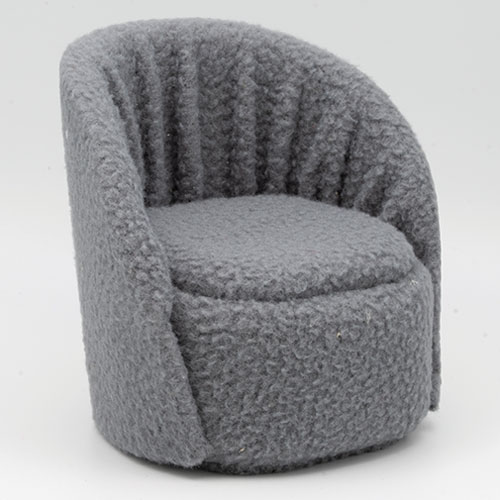 (image for) Posh Gray Sherpa Round Easy Chair