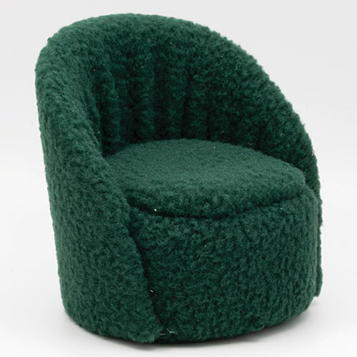(image for) Posh Forest Green Sherpa Round Easy Chair
