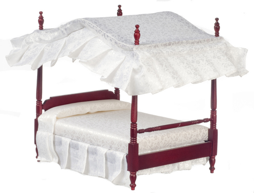 Mahogany Canopy Bed w/ Assorted Fabrics