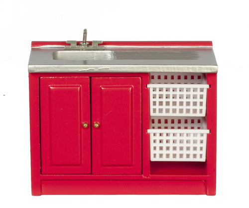 Red Modern Laundry Sink