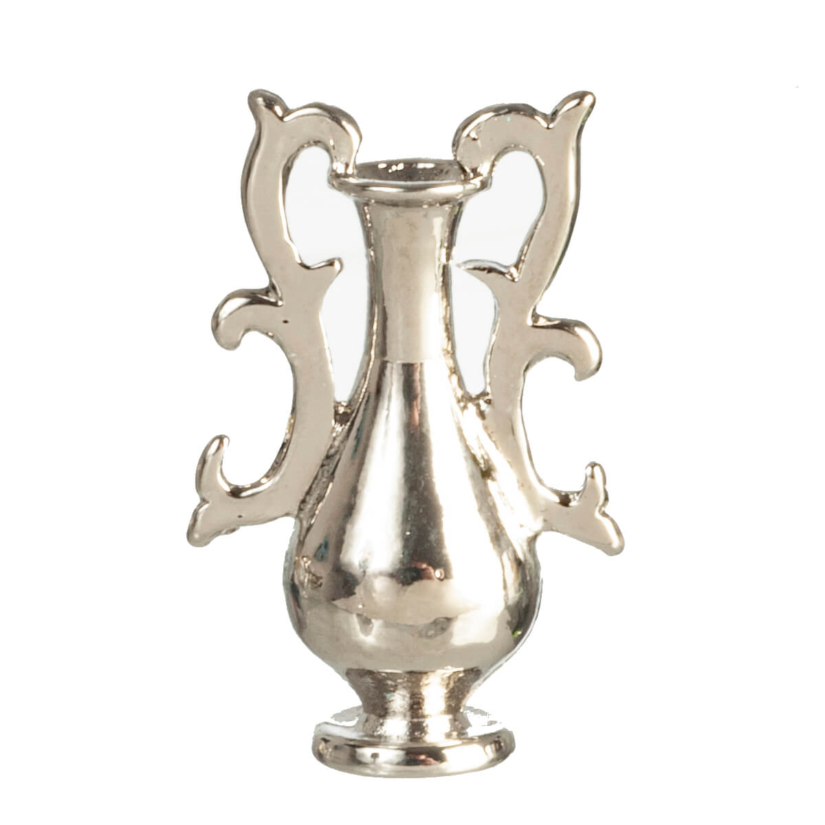 Fancy Handled Vase - Silver 2pc