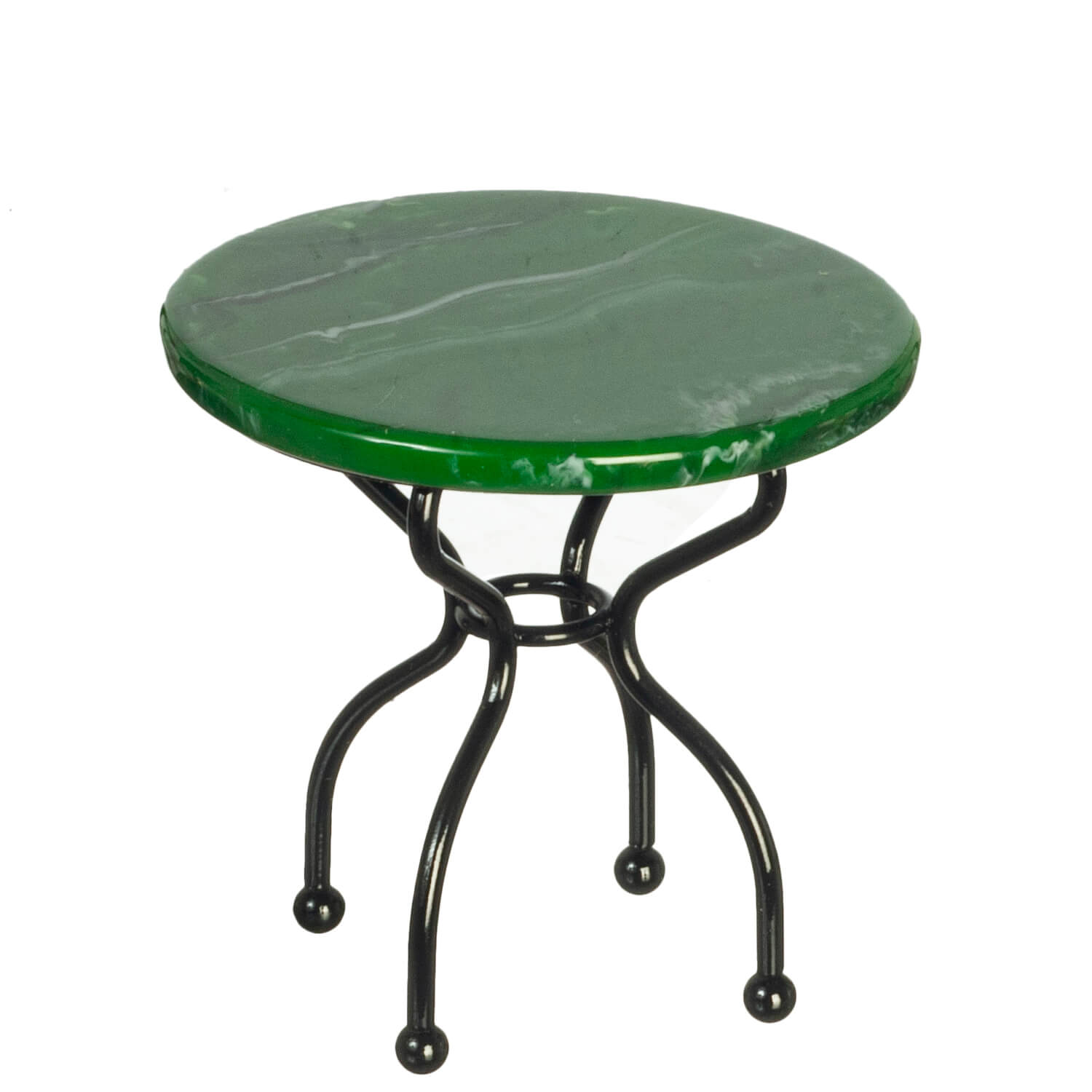 Green Marble Top Patio Table - Black