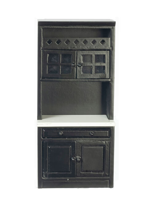 Black Kitchen Cabinet w/ Shelves