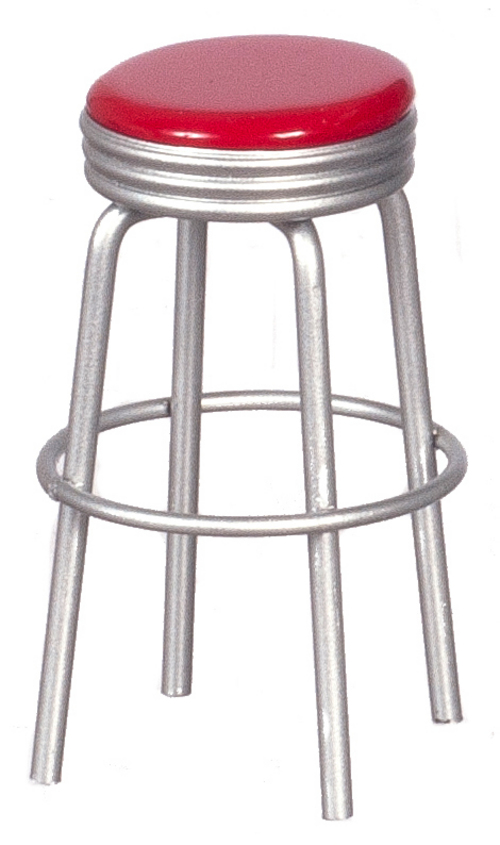 1950s Red & Silver Stool