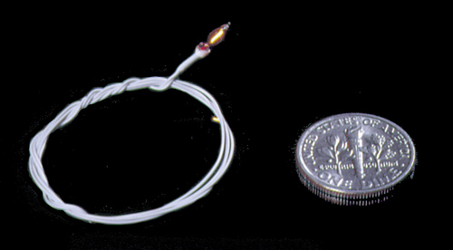 12v Micro Flame Tip Bulbs w/ 12" White Lead