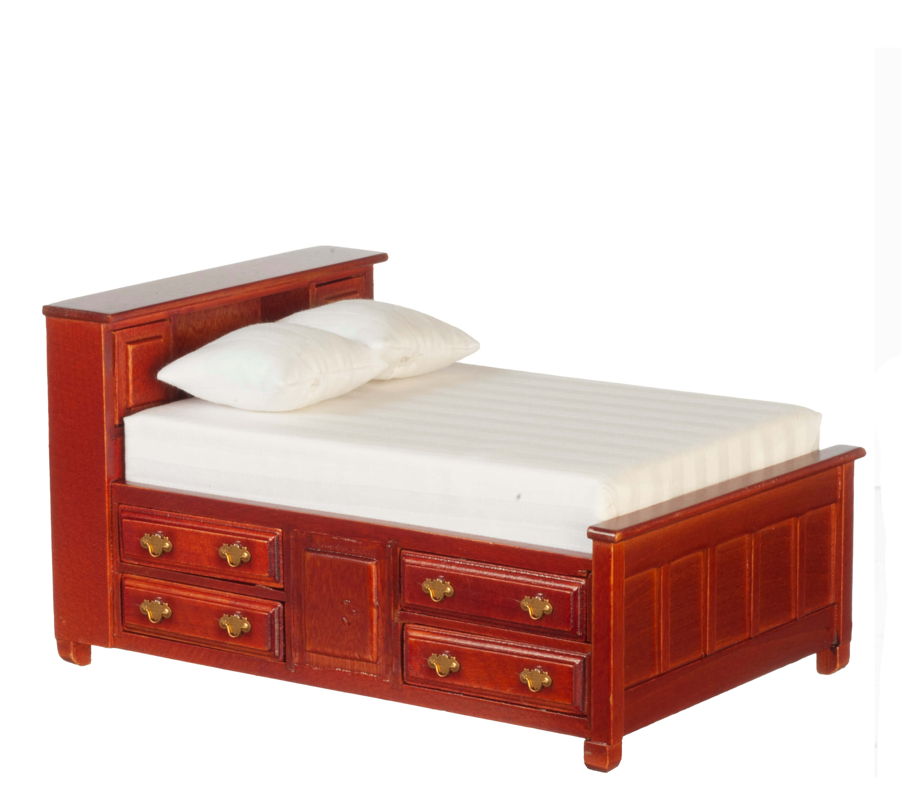 Double Bed w/ Drawers - Mahogany