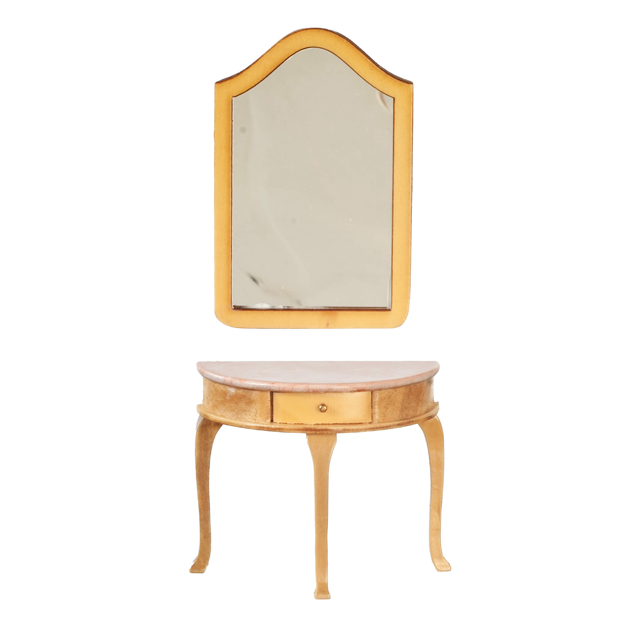Demi Table & Wall Mirror Set - Oak