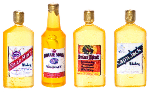 4 Vintage Whiskey Bottles