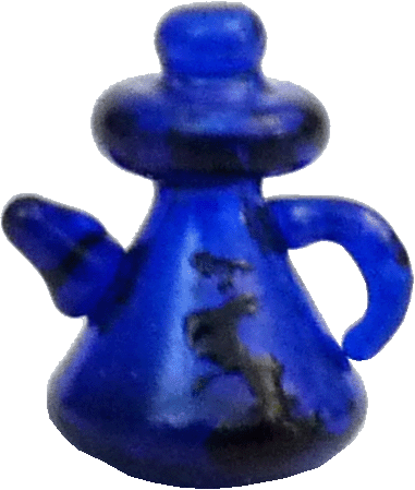 1/2in Scale Blue Glass Teapot