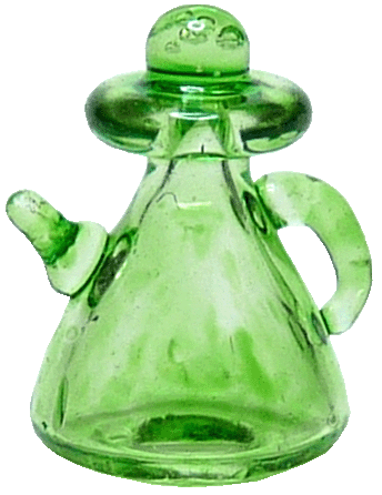 (image for) 1/2 in Scale Green Glass Teapot