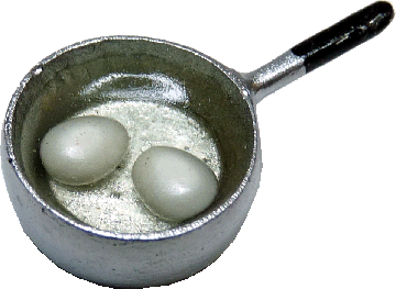 2 Eggs Boiling in a Pan