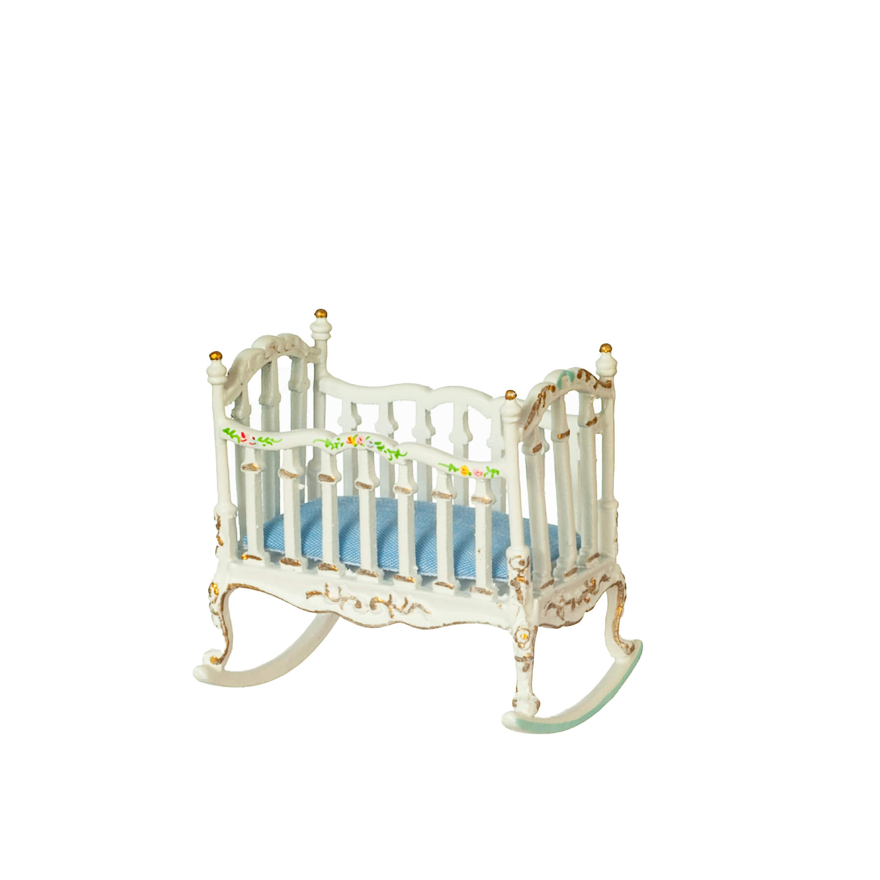 1/2in Scale Baby Cradle - White