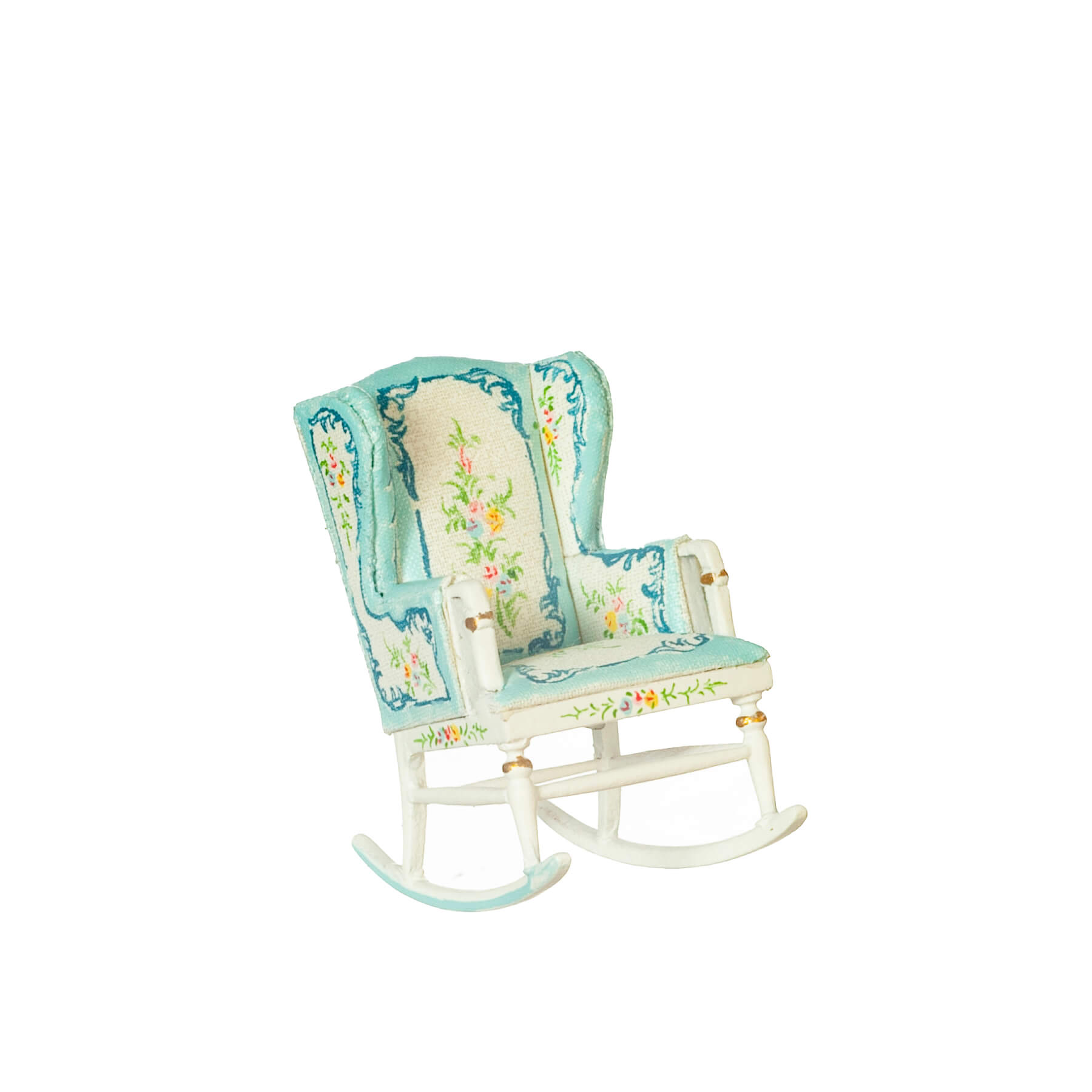 1/2in Scale Upholstered Rocking Chair - White