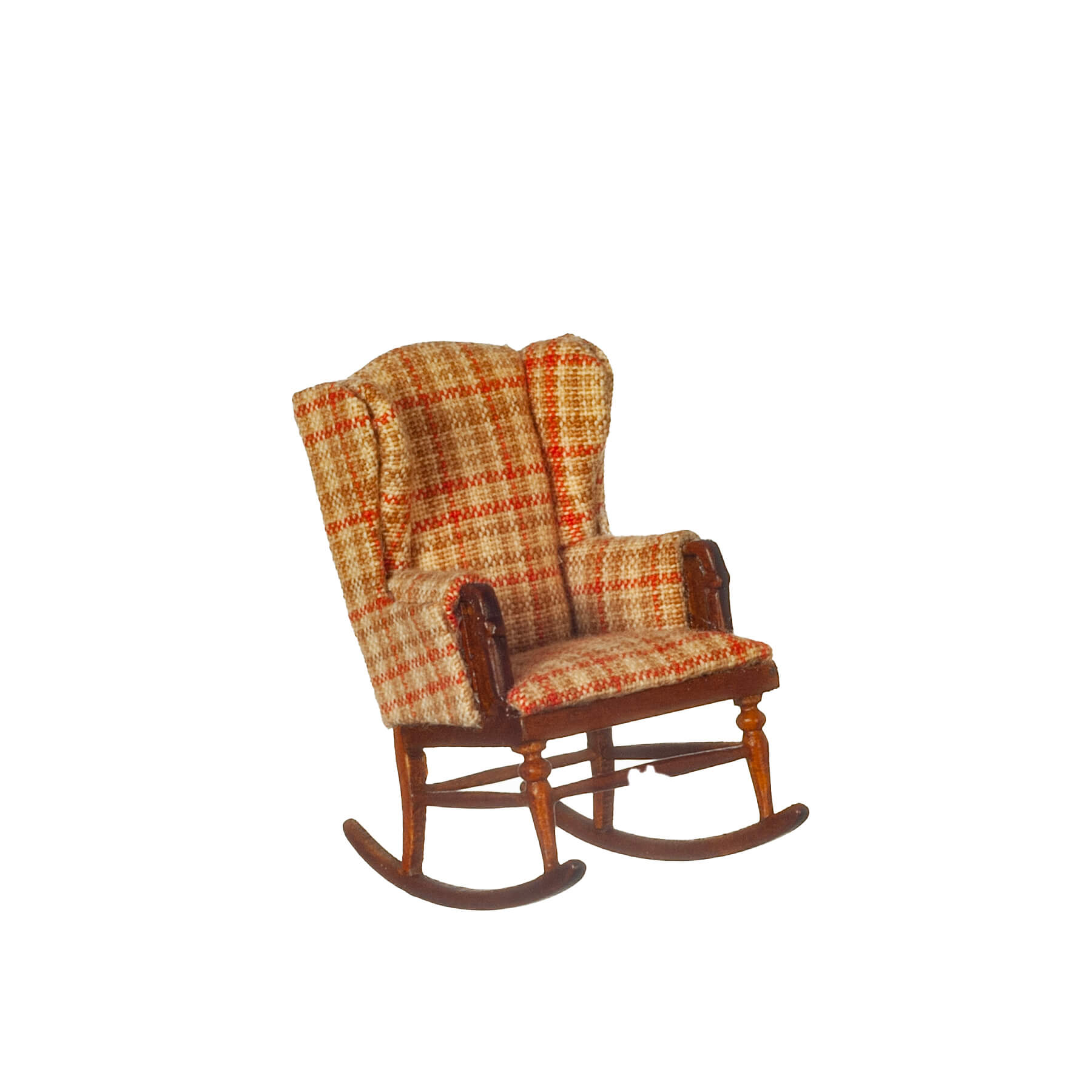 1/2in Scale Upholstered Rocking Chair - Walnut