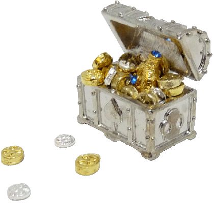 Silver Treasure Chest w/ Treasure