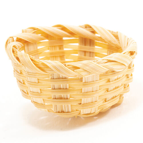 Small Round Woven Waste Basket