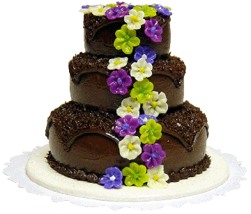 Chocolate Floral 3 Tier Wedding Cake