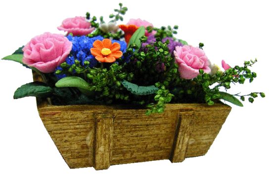 Carnations and Flowers in Rustic Box