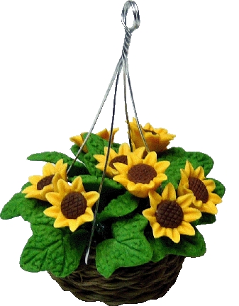 Sunflowers in Hanging Basket