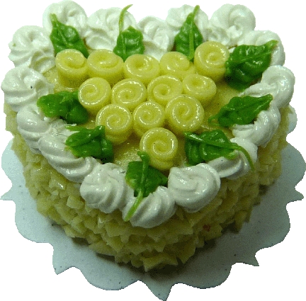 Yellow Floral Trim Heart Cake